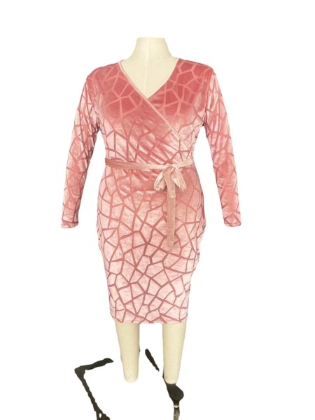 Women's Burnt Flower Flocking Long Dress