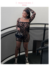 Hollow Knitted One Shoulder High Waist Tight Wrapped Hip Dress Hollow Knitted One Shoulder High Waist Tight Wrapped Hip Dress