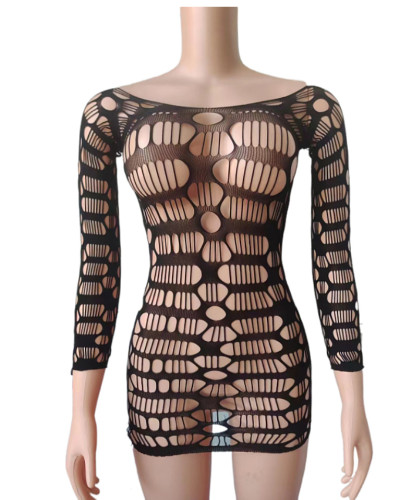 Hollow Knitted One Shoulder High Waist Tight Wrapped Hip Dress