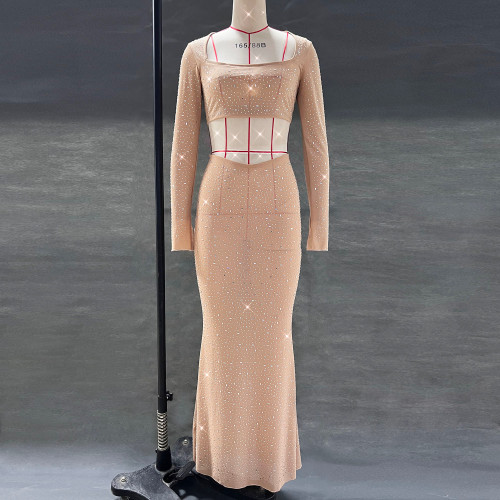 Hot Diamond Top Half Skirt Dress Set