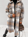 Checkered printed long sleeved thin long jacket