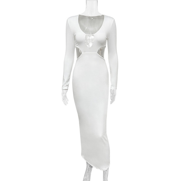 V-neck long sleeved dress