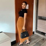 Sexy slim fit drape wrap hip skirt