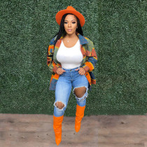 Women's printed single breasted casual jacket