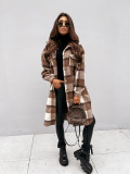 Checkered printed long sleeved thin long jacket