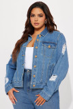 Distressed denim jacket