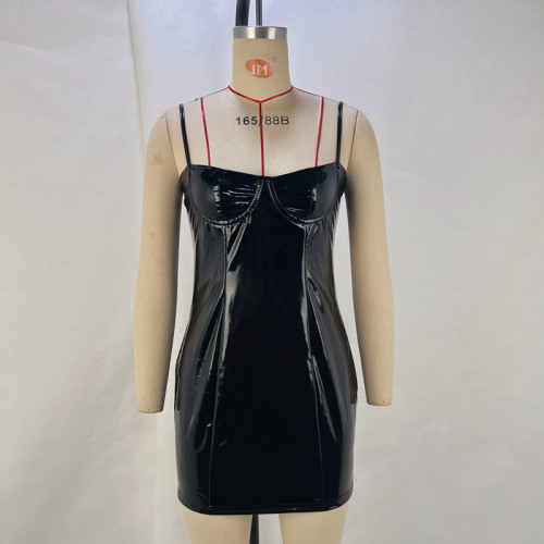 PU camisole dress