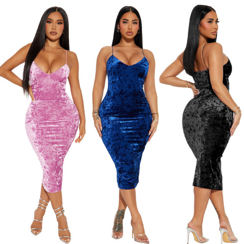 Sexy and fashionable camisole strapless dress