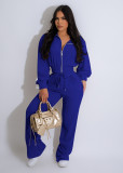 Fashionable non toppling cardigan open waist two-piece set