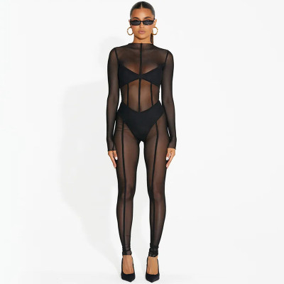 Women's sexy perspective jumpsuit