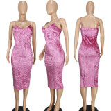 Sexy and fashionable camisole strapless dress