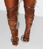 Roman feng shui diamond tie bow wine glass and high heel sandals
