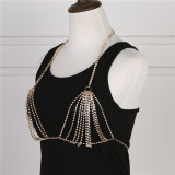Personalized multi-layer rhinestone bikini chest chain and body chain