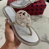 Full leather flat bottomed flip flops both inside and outside