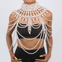 Retro exaggerated heavy industry pearl shawl