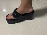 Leather toe slope and thick sole cool mop