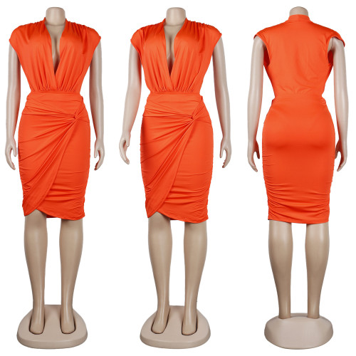 Sexy V-neck two-piece nightclub dress set