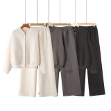 Zipper pilot jacket jacket style hoodie pants set