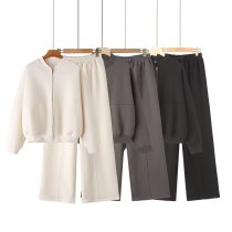 Zipper pilot jacket jacket style hoodie pants set