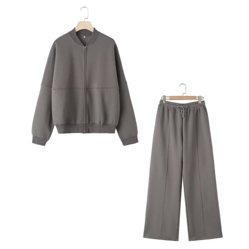Zipper pilot jacket jacket style hoodie pants set