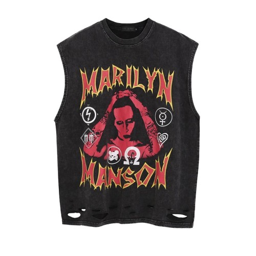 Sleeveless T-shirt men's loose shoulder vest