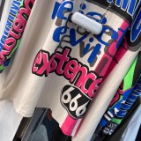 Graffiti print design round neck long sleeved T-shirt