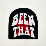 Letter Jacquard Knitted Hat