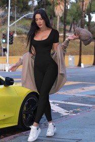 Sexy abdominal tightening and slimming yoga exercise jumpsuit
