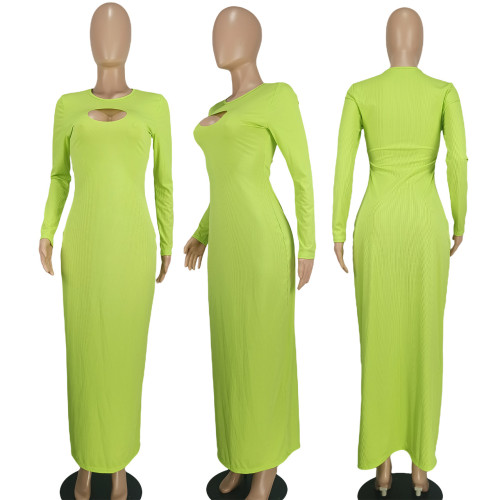 Sexy and fashionable exposed thread dress
