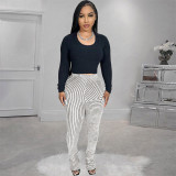 High stretch slim fit stacked pants