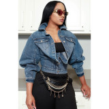 Irregular double wearing denim jacket