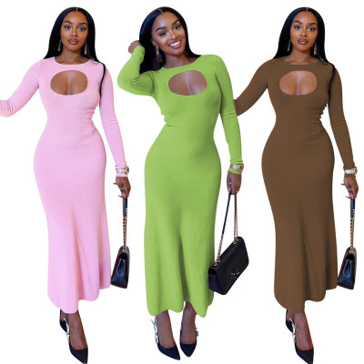 Sexy and fashionable exposed thread dress