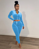 Leisure waist revealing non toppling velvet set