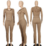 Casual threaded two-piece hood set