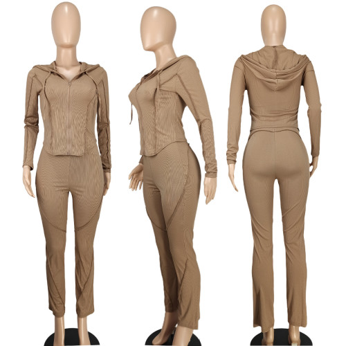 Casual threaded two-piece hood set