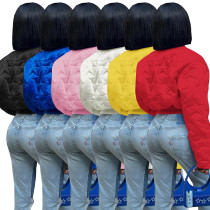 Star embossed thumb clip cotton thickened warm jacket