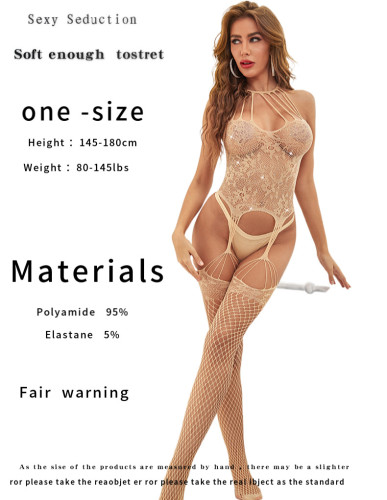 Sexy Hot Diamond Transparent Open Stop No Detachment Hanging Neck Temptation One Piece Fun Underwear