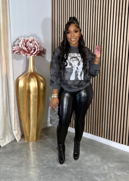 Leisure printed long sleeved women's T-shirt