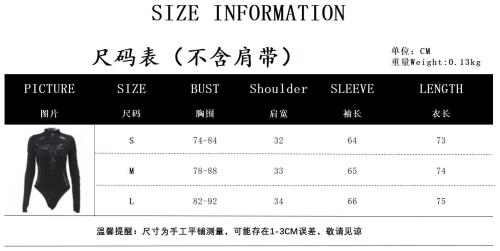 Girl Hollow Spider Web High Neck Slim Fit jumpsuit 4496A