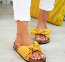 Bow tie flat bottomed slippers for women wearing lazy shoes Bow tie flat bottomed slippers for women wearing lazy shoes
