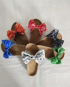 Bow tie flat bottomed slippers for women wearing lazy shoes