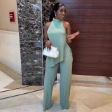 Off the shoulder sleeveless camisole vest wide leg long pants casual set