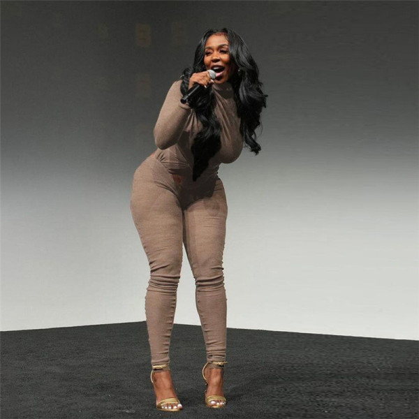 Sexy Hollow Open Back Lace up High Waist Casual jumpsuit