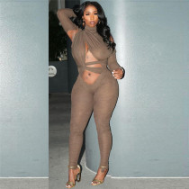 Sexy Hollow Open Back Lace up High Waist Casual jumpsuit Sexy Hollow Open Back Lace up High Waist Casual jumpsuit