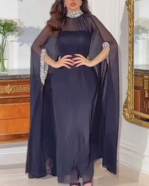 Sexy Cloak Beaded Chiffon Banquet Evening Dress Set of Two