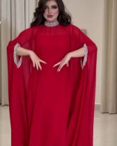 Sexy Cloak Beaded Chiffon Banquet Evening Dress Set of Two