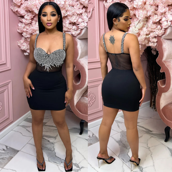 Sexy slit slim fit pleated strapless dress