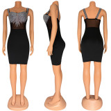Sexy slit slim fit pleated strapless dress