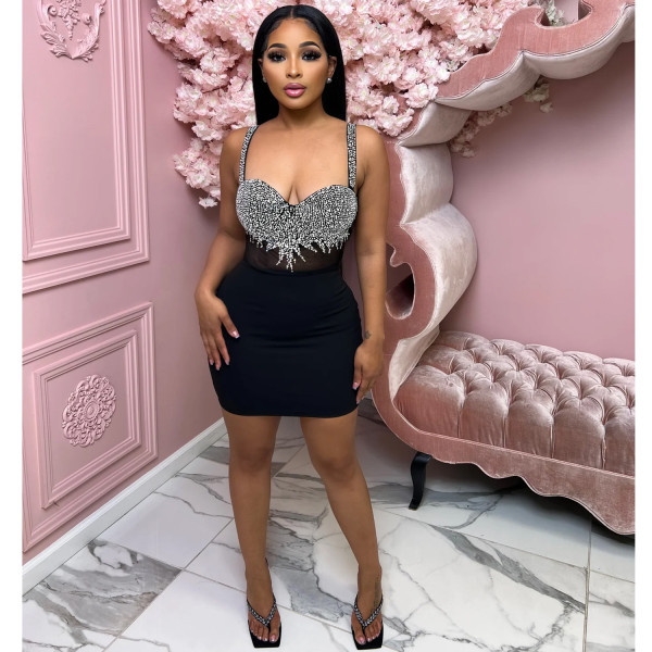Sexy slit slim fit pleated strapless dress