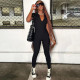 Women's short sleeved low neck slim fit high waist sports jumpsuit